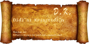 Diósi Krisztián névjegykártya