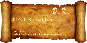 Diósi Krisztián névjegykártya